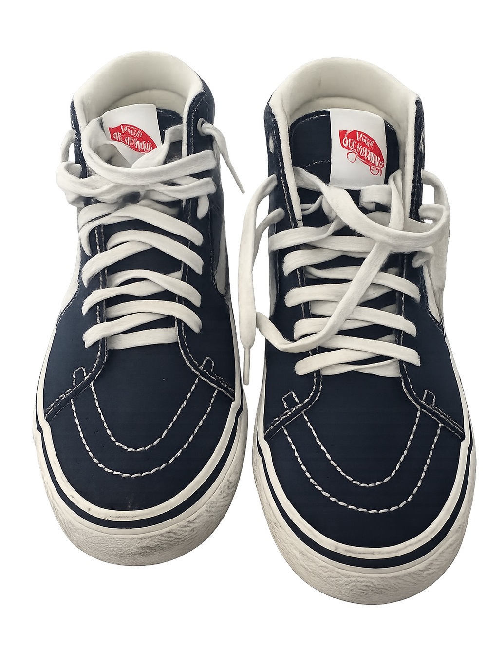 Vans Kids High-Top Sneakers in Navy and White